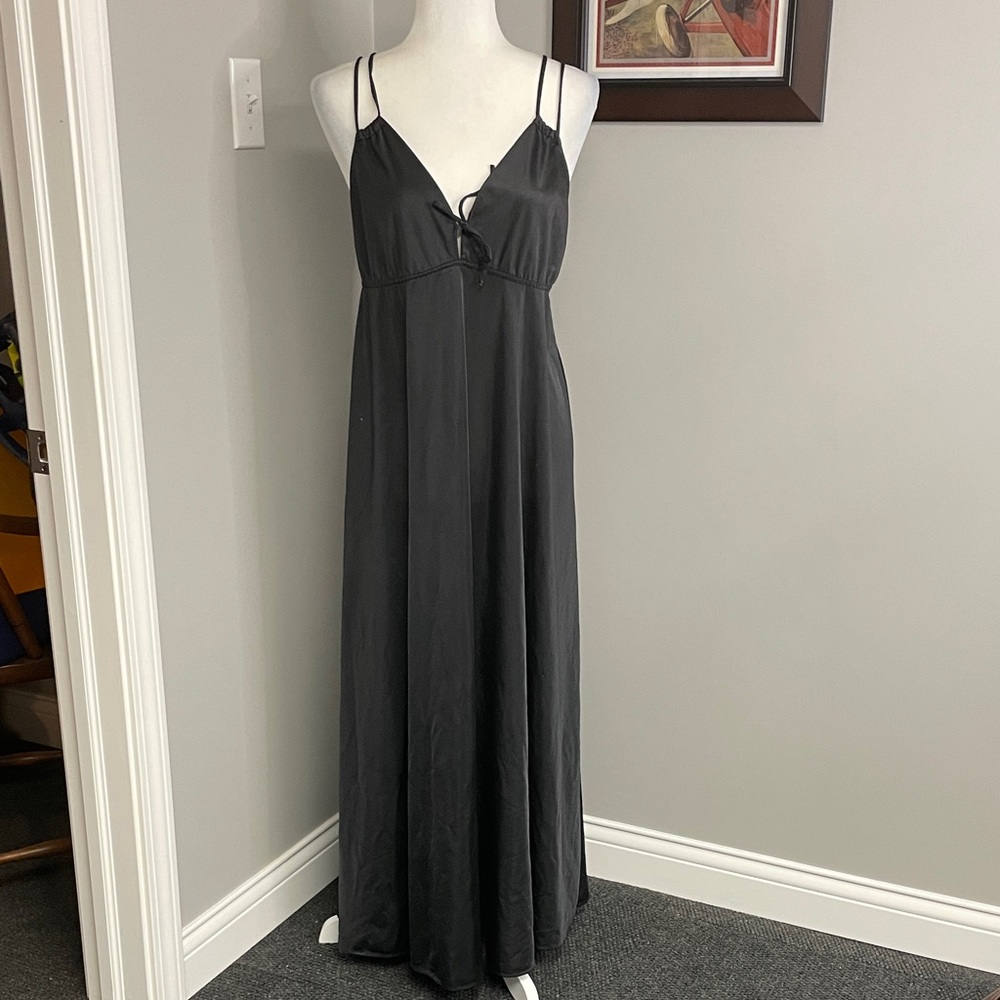 Vintage Erica Loren Full Length Sleeveless Black Nightgown Mobwife Sexy Elegant